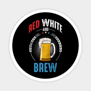 Red White And Brew Magnet